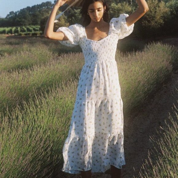 Faithfull the Brand Gianna Midi Dress in Carrie Floral size L NWT - Picture 1 of 11